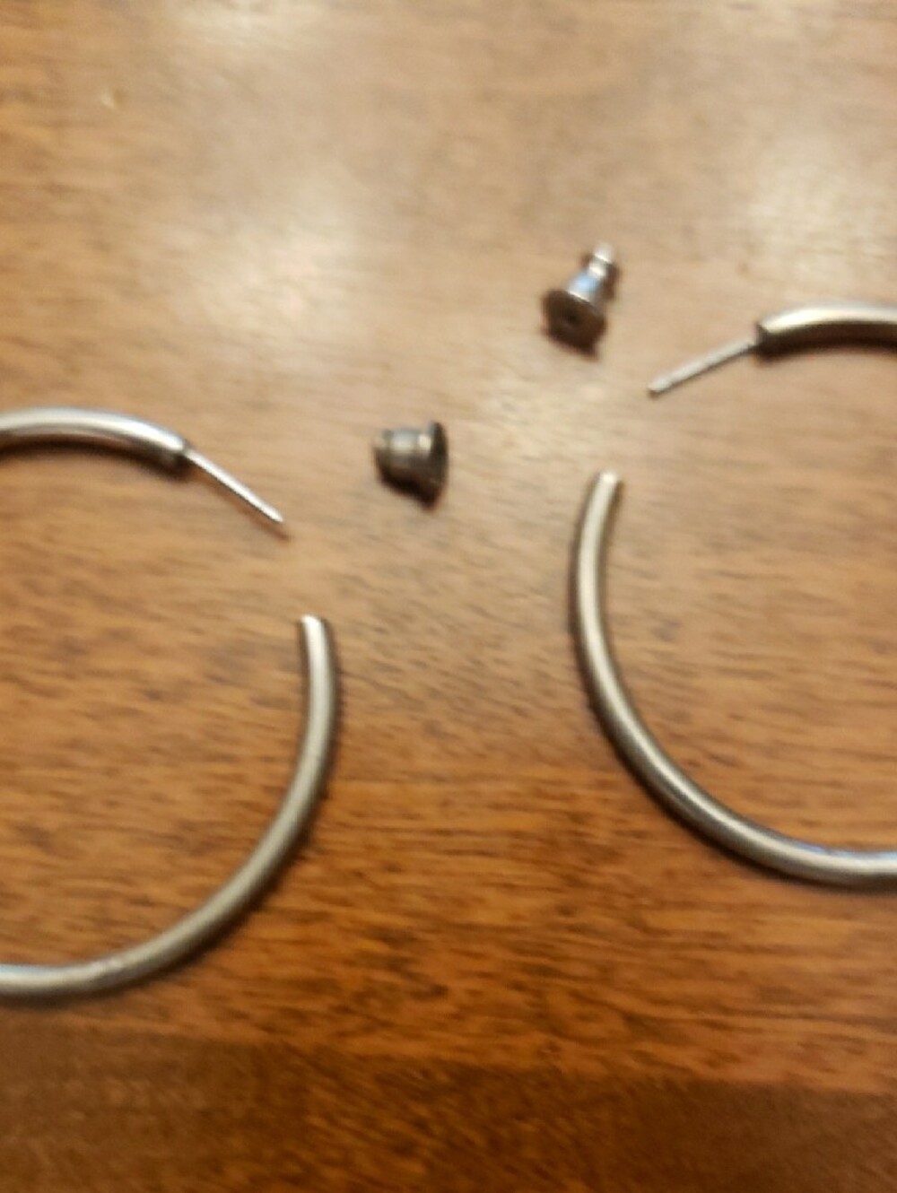 Silver-Tone Large Hoop Earrings - 1.75" Diameter - Picture 5 of 5